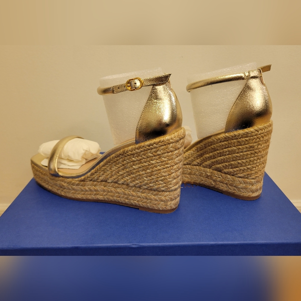 Stuart Weitzman Gold Espadrilles Sz 38 or 7.5